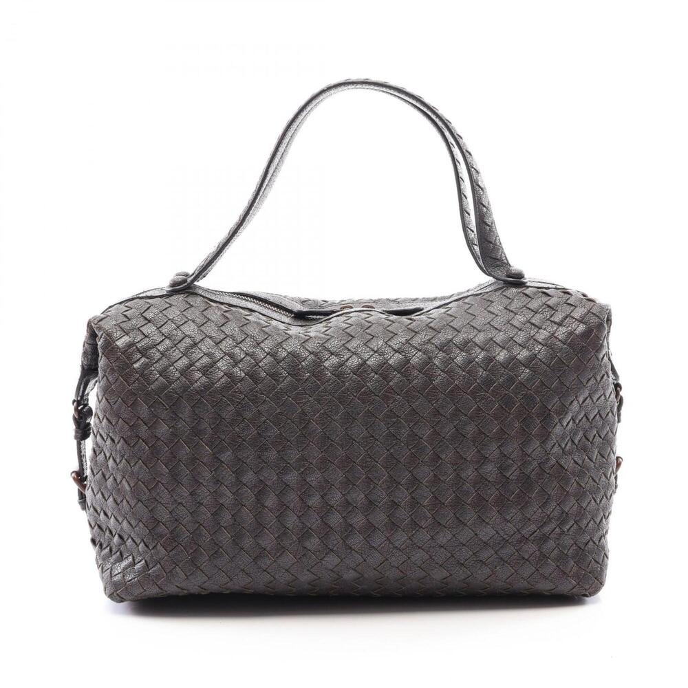 Bottega Veneta Intrecciato Handbag, Leather, Men's and Women's, Black